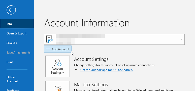 outlook add account 1